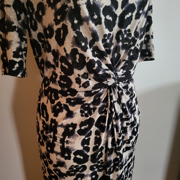 Rebecca Taylor Kaleidoscope Leopard-Print Linen Dress Size Large - Picture 5 of 13